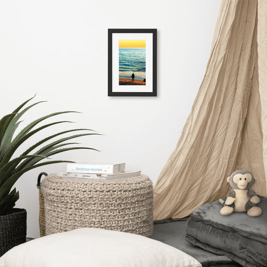Spear Fishing Matte Paper Framed Poster With Mat