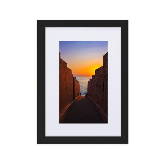 Pink Wall sunset Matte Paper Framed Poster With Mat