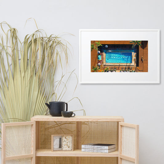 Beach Club Pool Matte Paper Framed Poster With Mat