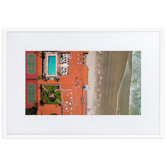 Beach Club from above Matte Paper Framed Poster With Mat